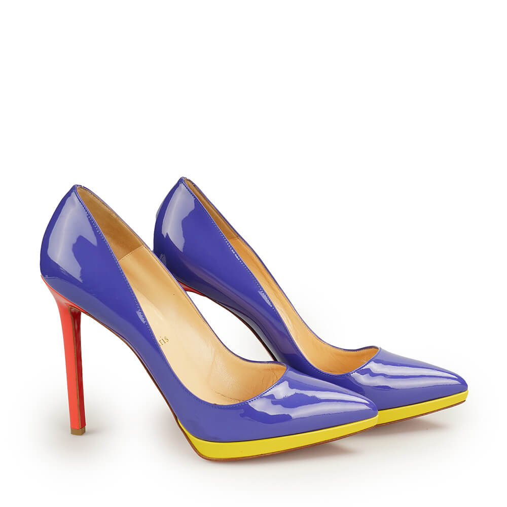 Christian Louboutin - Patent Leather Tricolor Pumps